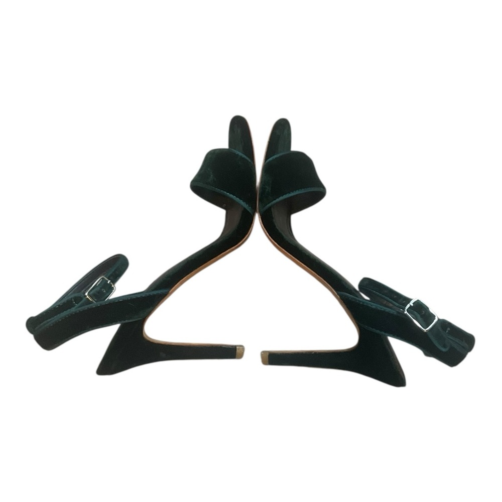 Sandro Dark Green Velvet Heels - Picture 8 of 15